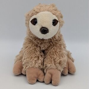 Aurora World Sloth Plush Stuffed Animal Tan Shaggy Fur 8 Inch 221593